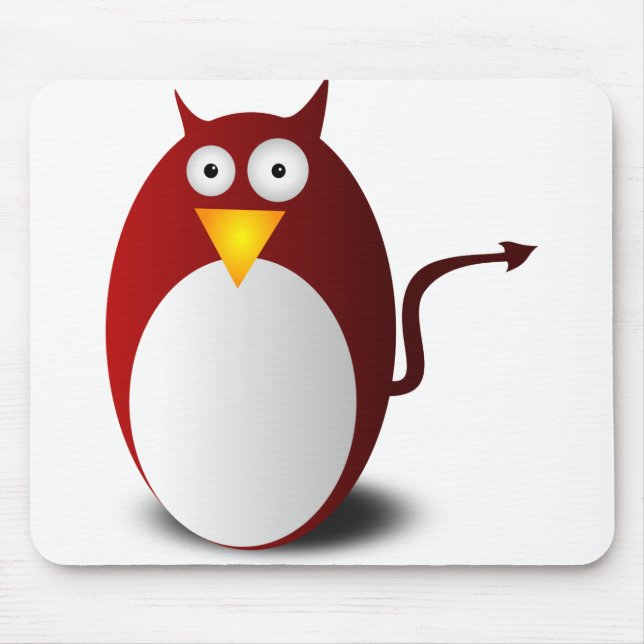 Penguin Linux Tux Ubuntu Devil Evil Demon Mouse Mat (Front)