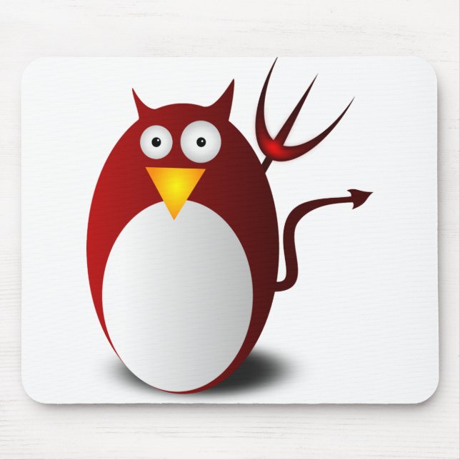 Penguin Linux Tux Ubuntu Devil Trident Lucifer Mouse Mat (Front)