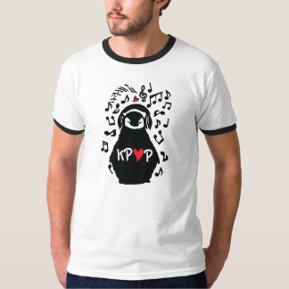 PENGUIN LISTEN TO KPOP MUSIC Men's Basic Ringer T- T-Shirt