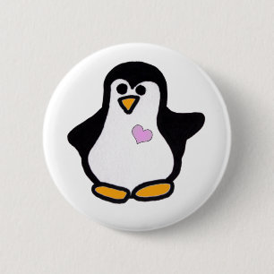 Penguin Love 6 Cm Round Badge