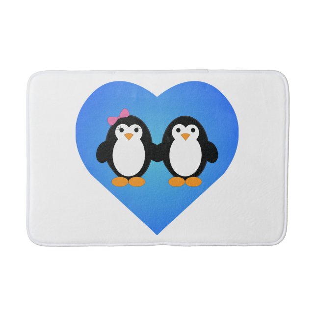 Penguin Love Bath Mat (Front)