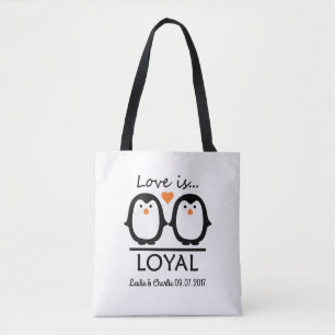 Penguin Love custom names & date bags