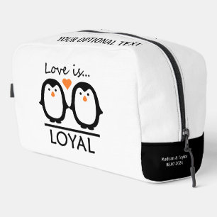 Penguin Love custom names & date Dopp Kit