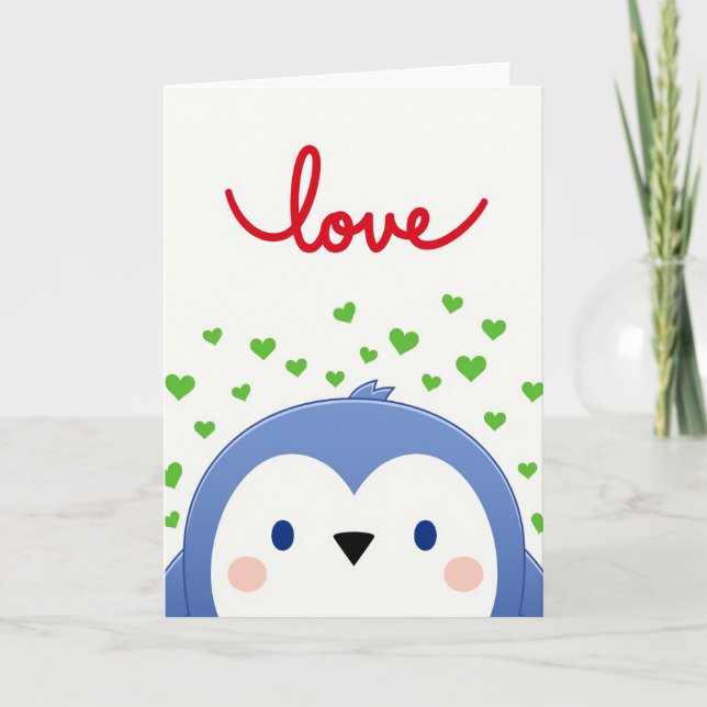 Penguin Love Greeting Card (Front)