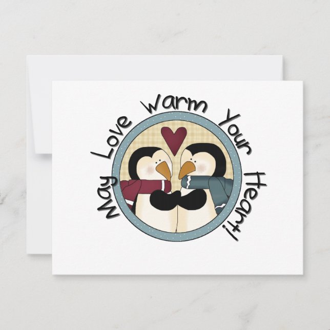 Penguin Love Holiday Tshirts and Gifts Card (Front)