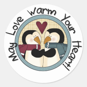 Penguin Love Holiday Tshirts and Gifts Classic Round Sticker