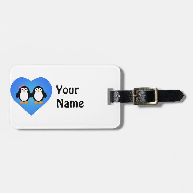 Penguin Love Luggage Tag (Front Horizontal)