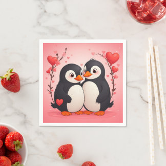 Penguin Love Paper Napkins