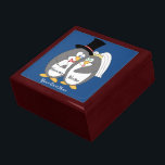 Penguin Love Personalised Wedding Gift Box<br><div class="desc">Our adorable bride and groom penguin on this wonderful special wedding gift keepsake box. Save the Date forever. Text can be changed however you wish. Click customise it to change the background colour as well. Perfect gift for wedding,  bridal shower,  engagement,  anniversary and more.</div>