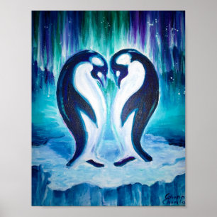 penguin love poster