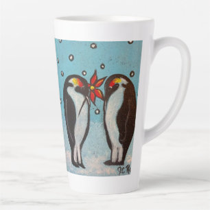 Penguin Love Whimsical Art Winter Latte Mug