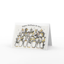 Penguin Lovers' Birthday Card
