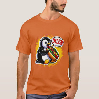 PENGUIN LOVES HOT DOG 6 T-Shirt