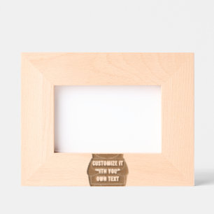Penguin mascot holding a sign for custom text etched frames