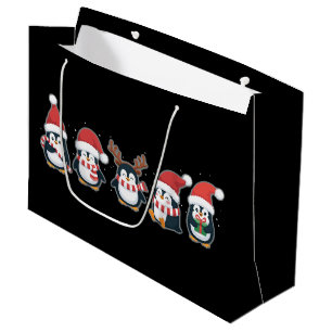 Penguin Merry Christmas North Pole Holiday Animal Large Gift Bag