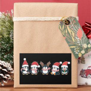 Penguin Merry Christmas North Pole Holiday Animal  Rectangular Sticker