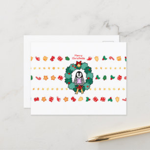 Penguin Merry Christmas Postcard