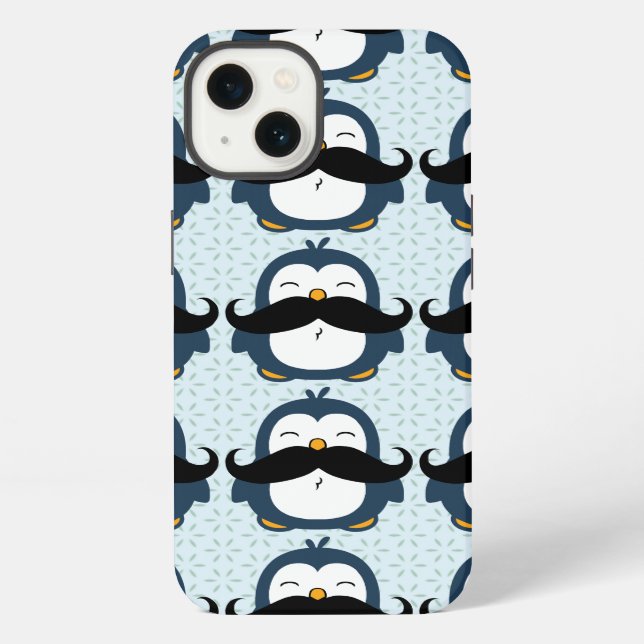 Penguin Moustache Trend Pattern iPhone Case (Back)