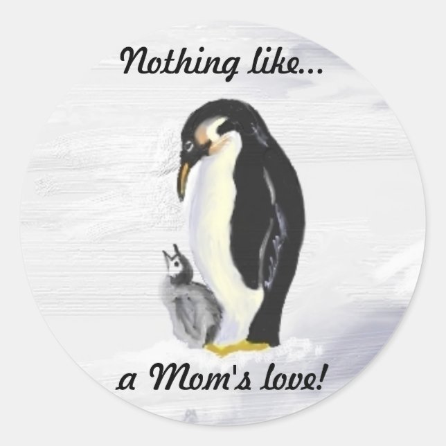 Penguin Mum & Baby Stickers (Front)