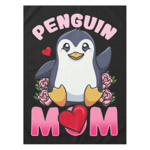 Penguin Mum Gift For Owner Penguin Mum Tablecloth