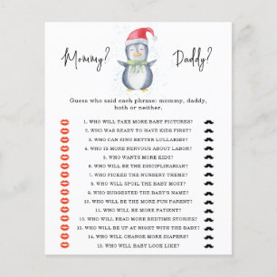 Penguin - mummy or daddy baby shower game