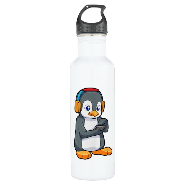 Penguin Music Headphone 710 Ml Water Bottle (Front)