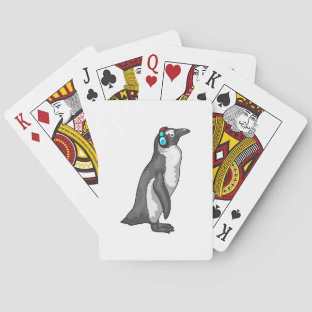 Penguin Music Headphone Playing Cards (Back)
