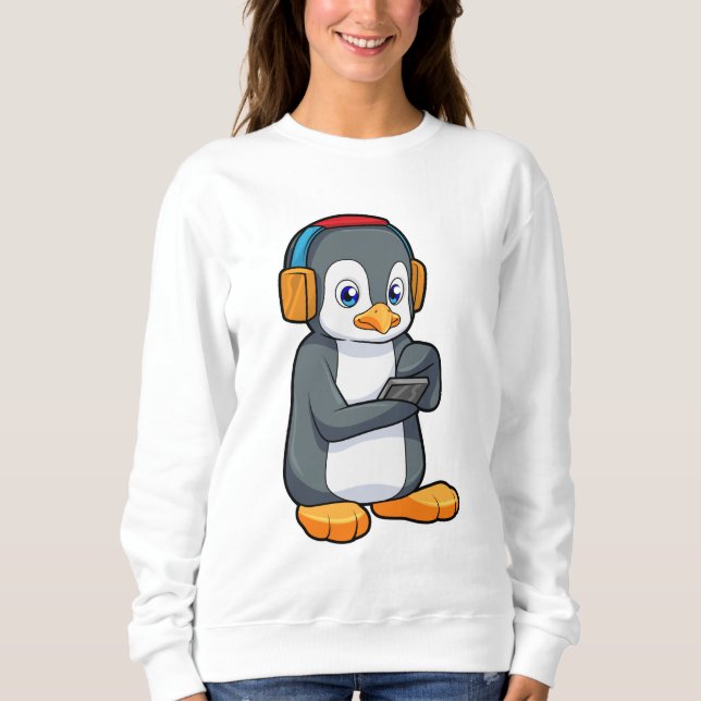 Penguin Music Headphone Sweatshirt (Front)