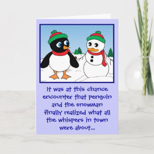 'Penguin n Snowman' Holiday Card