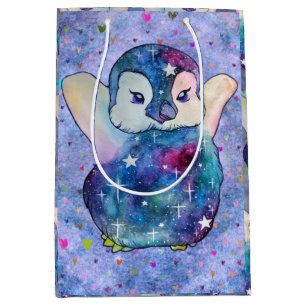 Penguin named Button Medium Gift Bag