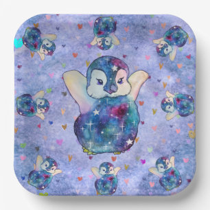 Penguin named Button Paper Plate