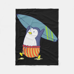 Penguin Nothing Is Better Than Surfing  Fleece Blanket