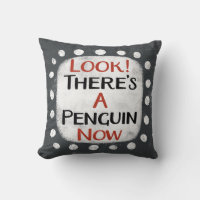 Penguin Now Throw Pillow