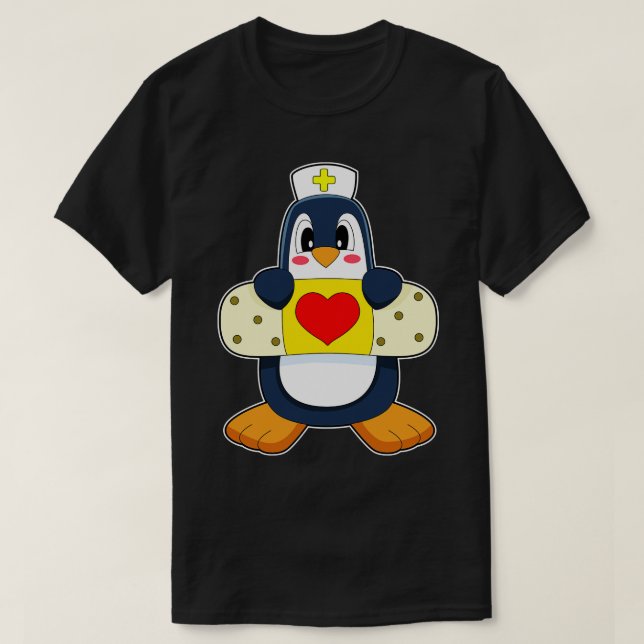 Penguin Nurse Plaster T-Shirt (Design Front)