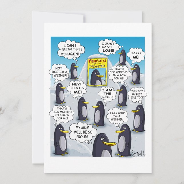 Penguin of the Month. Holiday Card (Front)