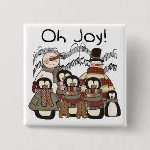 Penguin Oh Joy Christmas Tshirts and Gifts 15 Cm Square Badge