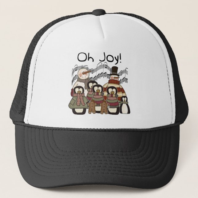 Penguin Oh Joy Christmas Tshirts and Gifts Trucker Hat (Front)