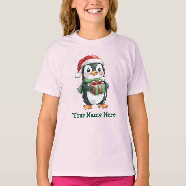 penguin on christmas T-Shirt (Front)