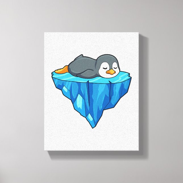 Penguin on Ice floe Canvas Print (Front)
