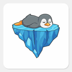 Penguin on Ice floe Square Sticker