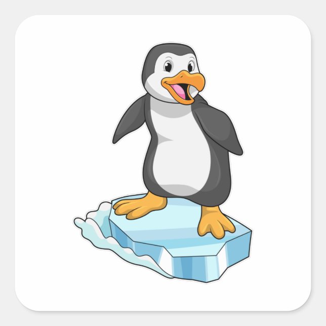 Penguin on Ice floe Square Sticker (Front)
