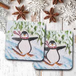 Penguin on Ski Slope Coaster
