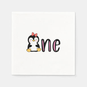 Penguin One 1st Birthday Napkin