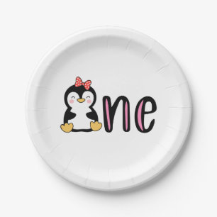 Penguin One 1st Birthday Paper Plate