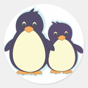 Penguin Paradise Classic Round Sticker