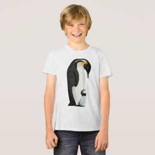 Penguin Parent and Chick Bonding Art Tri-Blend Shirt