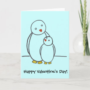 Penguin Parent Love Happy Valentine's Day! Holiday Card