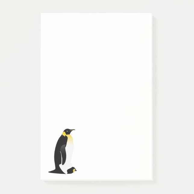 Penguin parent with his baby post-it notes (Front)