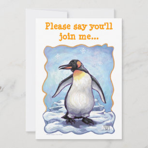 Penguin Party Centre Invitation