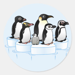 Penguin Party Classic Round Sticker